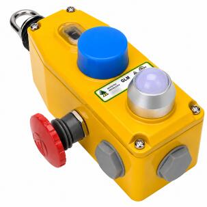 Chave de Emergência por Cabo 143066A - GLM Até 50m 1NA+3NF Alumínio IP67 com Led DC 24V com Emergência Cat.4