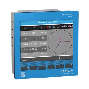 Analisador de energia UMG 509-PRO 4 canais de tensão até 600V 6 canais de corrente com RCM Mem 256MB RS485 Profibus Ethernet Alimentação 110/220 VCA