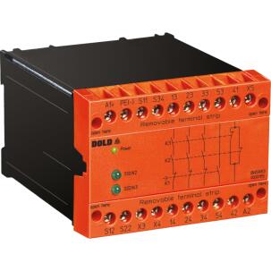 Rele de Segurança BN5983.53 Parada de Emergência 3NA+1NF+(1NA Auxiliar) Banhado a Ouro Cat.4 AC 110V