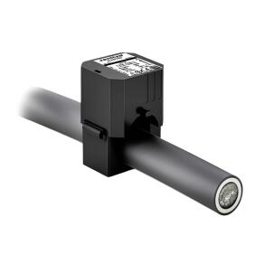Transformador de corrente bipartido Janitza KUW2/40-400 com relação 400/1A, classe de precisão 1, diâmetro interno até 28mm, cabo de 3 metros e consumo 0,2VA para monitoramento e proteção em sistemas elétricos industriais