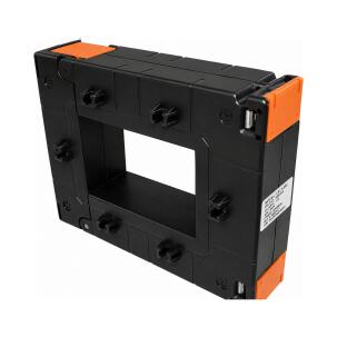 Transformador de corrente bipartido RISH 125/50SC Rishabh com janela interna 55×85mm para medição e proteção em sistemas elétricos industriais e comerciais — disponível nas classes 0,5 e 1, faixa 250A a 2000A