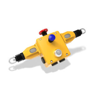 Chave de Emergência por Cabo 141001AS - GLHD Até 200m 2NA+4NF Alumínio IP67 com Led DC 24V com Emergência Cat.4