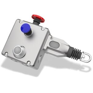 Chave de Emergência por Cabo 145005AS - GLHL-SS Até 100m 2NA+4NF Inox IP69K com Led DC 24V com Emergência Cat.4