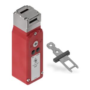 Chave de Segurança com Trava por Mola 201001F - KLP 2NA+4NF Plástico IP67 Solenoide AC/DC 24V Atuador Flat Cat.4