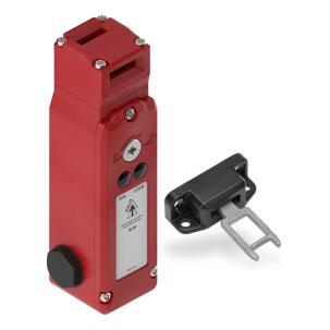 Chave de Segurança com Trava por Mola 202001HF - KLM 2NA+4NF Metal IP67 Solenoide AC/DC 24V Atuador Flexivel Cat.4