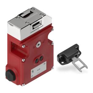 Chave de Segurança com Trava por Mola 450001HF - KLTM 2NA+4NF Metal IP67 Solenoide AC/DC 24V Atuador Flexível Cat.4