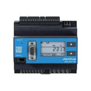 Analisador de Energia UMG 604E-PRO Trilho DIN 4 Canais de Tensão 4 Canais de Corrente 1/5A 20-50VCA RS485 RS232 Ethernet I/O 2/2 Precisão 0.2%