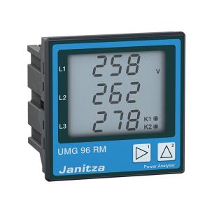 Medidor de energia UMG 96RM-PN Painel 3 Canais de Tensão 6 Canais de Corrente com 2RCM 1/5A 24-90VCA Profinet, Ethernet I/O 3/2 Precisão 0.2%