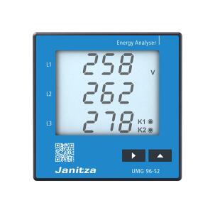 Medidor de energia UMG 96-S2 Painel 3 Canais de Tensão 3 Canais de Corrente 90-265VCA RS485, Modbus I/O 0/1 Precisão 0.2%