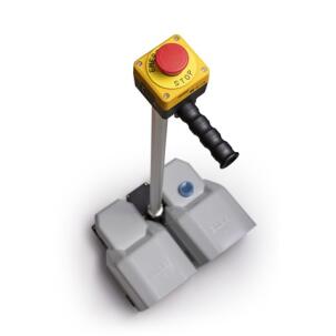 Pedestal para Pedaleira Dupla PDABE Metal com Botão de Emergencia Altura 735mm