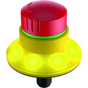 Botão de Emergência Monobloco Iluminado QRBLUVOOI_C1190 2NF Plástico 22mm IP65 AC/DC 24V Conector M12
