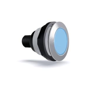 Botão de Pulso Azul Iluminado STLI_C005_BL 1NA Plástico 22mm IP67 24 V cc/ca Conector M12