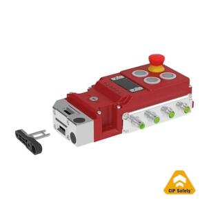 Chave de Segurança com Trava por Mola UGB-NET-M-CIP Ethernet Metal IP65 Solenoide DC 24V Conector M12 Atuador Rigido RFID