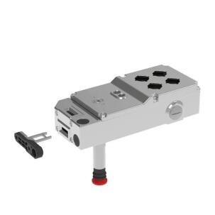 Chave de Segurança com Trava por Mola 521002 - UGB4-KLT-SS-RFID-RR 2NA+4NF Inox IP69K Solenoide DC 24V Atuador Rigido
