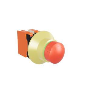 Botão de Emergência Modular Automonitorado 1NA+2NF Plástico 22mm IP69K Conexão Mola