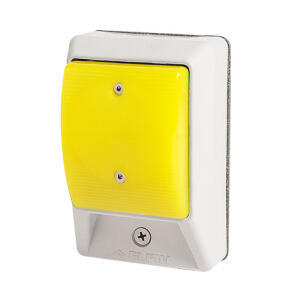 Botoeira com Botão Amarelo de Palma Iluminado 060APTLG 1NA+1NF Plástico IP66 AC/DC 24V