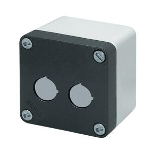 Botoeira Alumínio 040C0808-6P2 2 Furos 22mm Cinza Sem Entrada de Cabos IP69K