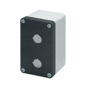 Botoeira Alumínio 040C0814-8P2 2 Furos 22mm Cinza Sem Entrada de Cabos IP69K
