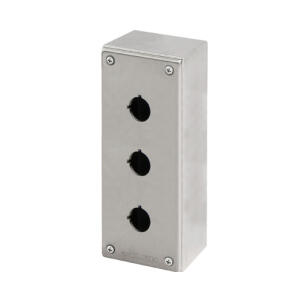Botoeira Inox 040X0820-8P3 3 Furos 22mm Polida Sem Entrada de Cabos IP69K