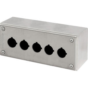 Botoeira Inox 040X0820-8P5L 5 Furos 22mm Polida Sem Entrada de Cabos IP69K