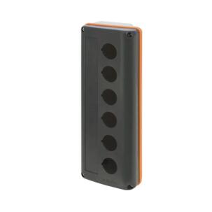 Botoeira Plástica 080E225-P6 6 Furos 22mm Cinza Sem Entrada de Cabos IP69K
