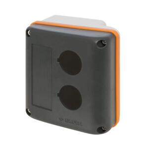 Botoeira Plástica 080E90-P2 2 Furos 22mm Cinza Sem Entrada de Cabos IP69K