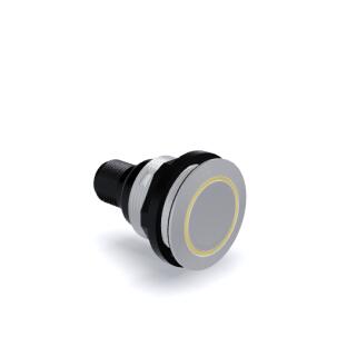 Botão de Pulso Amarelo Iluminado STLRYI_C005 1NA Plástico 22mm IP67 24 V cc/ca Conector M12