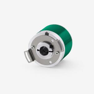 Encoder Absoluto Rotativo EMC58-12-04-GS2-15-PT-AD002 Singleturn-12 bits Multiturn-12 bits SSI Eixo-Oco 15mm 10 - 30 Vcc IP67