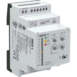 Relé monitor de corrente residual RN5883.12/020 alim 24-80V AC/DC corrente 10-3000mA alarme e pré-alarme delay até 10s