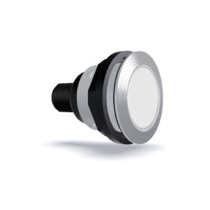 Botão de Pulso Branco Iluminado STLI_C005_WS 1NA Plástico 22mm IP67 24 V cc/ca Conector M12