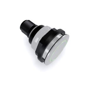 Botão de Pulso Verde Iluminado STLRGI_C005 1NA Plástico 22mm IP67 24 V cc/ca Conector M12