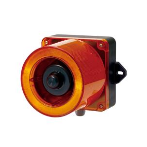 Sinalizador Audiovisual LED QWCD50-12/24-A 1 Cor Amarelo Buzzer 123dB 170mm 12 - 24 Vcc IP66