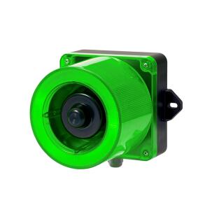 Sinalizador Audiovisual LED QWCD50-110/220-G 1 Cor Verde Buzzer 123dB 170mm 115-230 Vca IP66