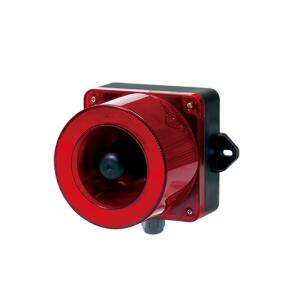 Sinalizador Audiovisual LED QWCD35-110/220-R 1 Cor Vermelho Buzzer 115dB 130mm 115-230 Vca IP66