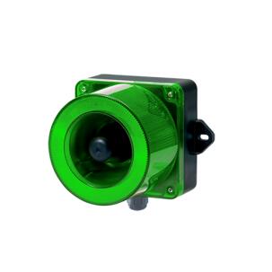 Sinalizador Audiovisual LED QWCD35-110/220-G 1 Cor Verde Buzzer 115dB 130mm 115-230 Vca IP66