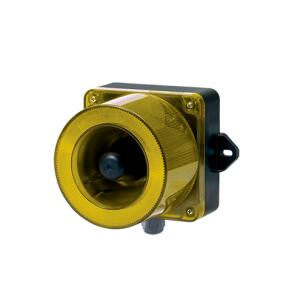 Sinalizador Audiovisual LED QWCD35-110/220-A 1 Cor Amarelo Buzzer 115dB 130mm 115-230 Vca IP66