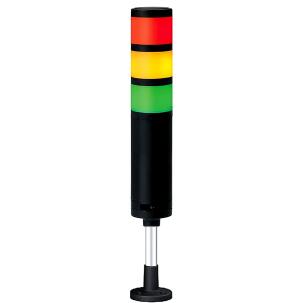 Coluna Luminosa LED QTR60L-BZ-3-24-RAG-QZ18 3 Cores Vermelho / Amarelo / Verde Buzzer 85dB 60mm 24 Vcc IP54