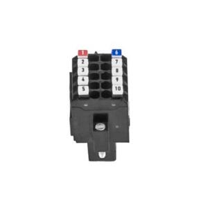 Conector E-CONS10-00 2×5 pinos flanges de fixação com parafuso