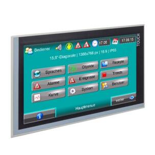 Interface Homem-Máquina (IHM) c/ Controlador Lógico Programável (CLP) Integrado PC1567T-0-02 15.6″ C/CLP INTEGRADO RACK P/7 EXP. Ethernet Modbus RS232 RS485 CAN