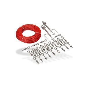 KIT Cabo para Chaves de Emergência 90m com Capa PVC Vermelha Metal