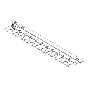 Base de Montagem 38050 - RLFZ x 12 para 12 Ilhós Configurável Inox Trilho DIN