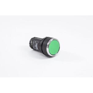 Botão de Pulso Verde MB100DY 1NA Plástico 22mm IP50 Conexão Parafuso
