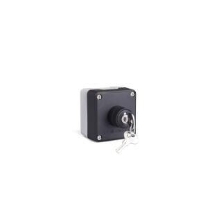 Botoeira Plástica Montada P1165 1 Seletora com Chave Cinza Claro e Preto IP65